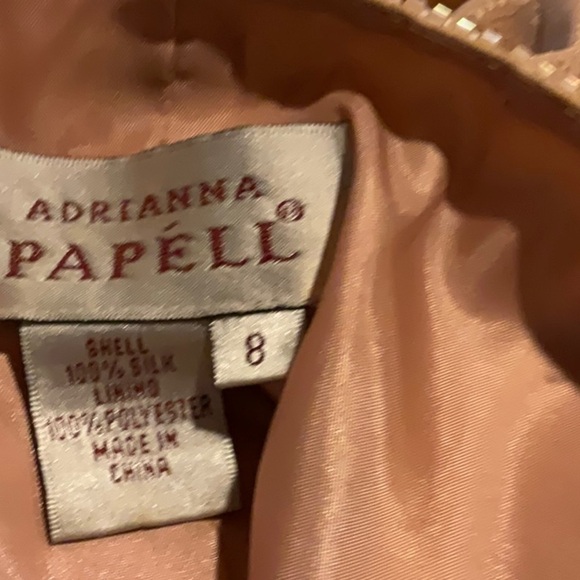 ADRIANNA Papell 100% Silk Two Pc Dress with Beaded Trim - Picture 11 of 11